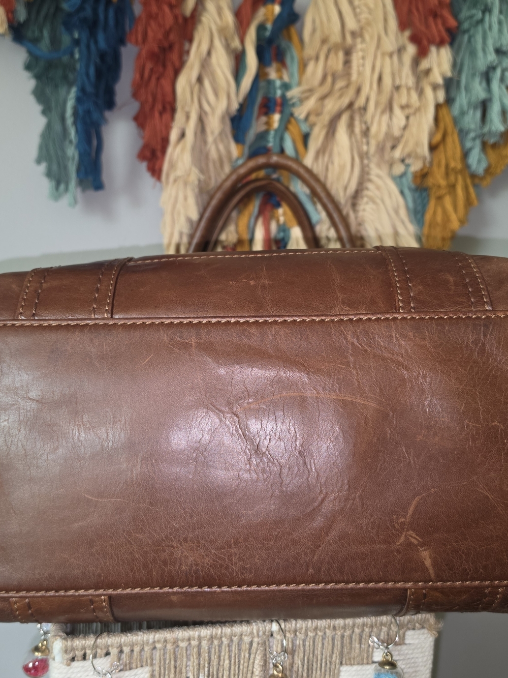 FRYE MELISSA Brown/Cognac Leather Tote Bag - Picture 4 of 13
